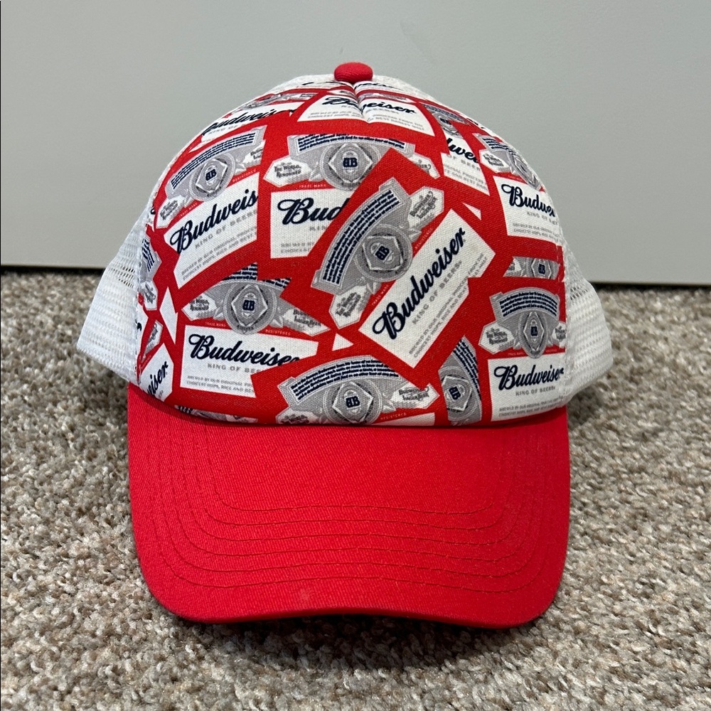 Budweiser Red and White Hat